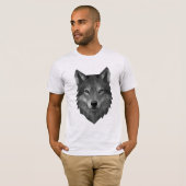 Geometric Wolf Head | Polygonkunst im Alpha-Stil T-Shirt (Vorne ganz)