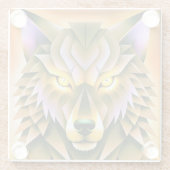Geometric Wolf Illustration Tierdesign Glasuntersetzer (Rückseite)
