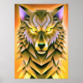 Geometric Wolf Illustration Tierdesign Poster (Vorne)