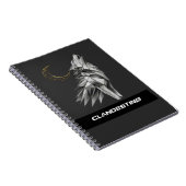 Geometric Wolf Moon Notebook – Black Gold Luxury J Notizblock (Rechte Seite)