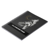 Geometric Wolf Moon Notebook – Black Gold Luxury J Notizblock (Linke Seite)
