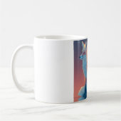 Geometric Wolf Silhouette |Modern Polygon Wildlife Kaffeetasse (Links)