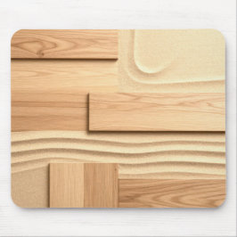 Geometric Wood On Sand Design Mousepad
