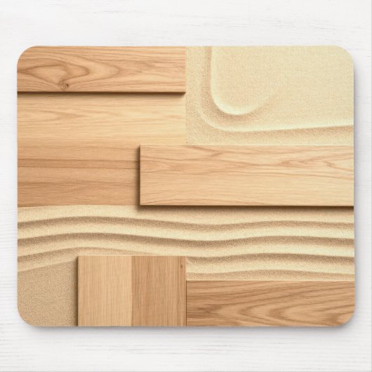 Geometric Wood On Sand Design Mousepad (Vorne)