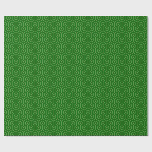 Geometric Wrap Honeycomb IT Green Geschenkpapier (Flach)