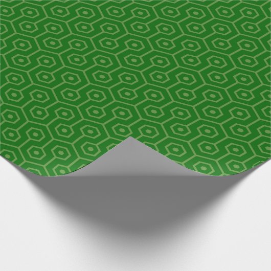 Geometric Wrap Honeycomb IT Green Geschenkpapier (Ecke)