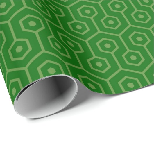Geometric Wrap Honeycomb IT Green Geschenkpapier (Rolleneckpunkt)
