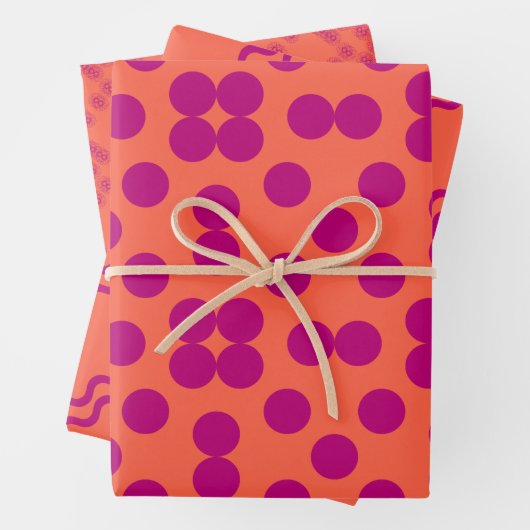 Geometric Wrapping Paper Flat Sheet Set of 3 Geschenkpapier Set (Beispiel)