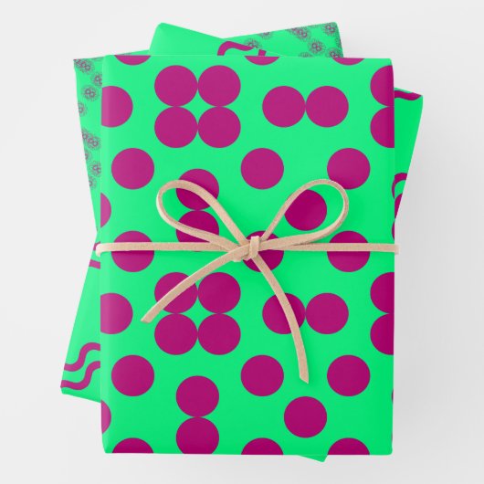Geometric Wrapping Paper Flat Sheet Set of 3 Geschenkpapier Set (Beispiel)