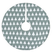 Geometric Xmas Tree Pattern | Minimal Sage Green Polyester Weihnachtsbaumdecke (Vorderseite)