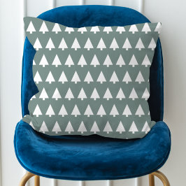 Geometric Xmas Tree Pattern Minimum Sage Green | Kissen