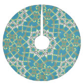 Geometric Zebra Blue Green Pattern Holiday Geschen Polyester Weihnachtsbaumdecke (Vorderseite)