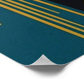 Geometric Zen Portrait in Teal and Ochre Poster (Ecke)