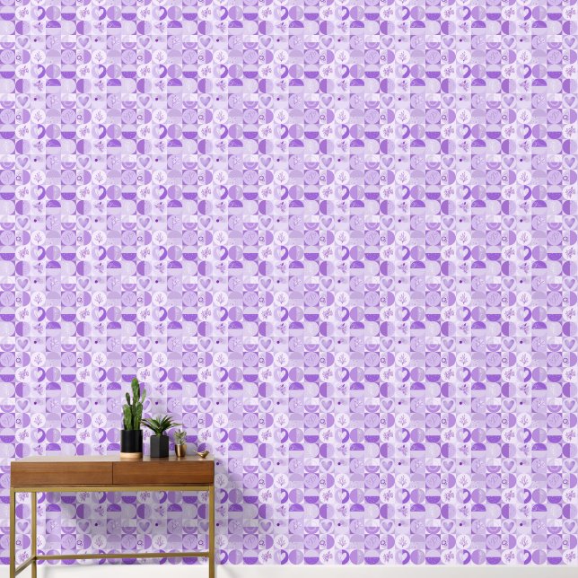 geometrical abstract patterns in lavender tones tapete (Hausflur)