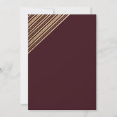 Geometrical burgundy gold typo RSVP Einladung (Rückseite)