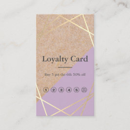 GeometricGoldKraftPrint Lavender Loyalty Vertikal Visitenkarte