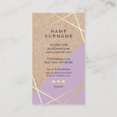 GeometricGoldKraftPrint Lavender Loyalty Vertikal Visitenkarte (Rückseite)