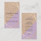 GeometricGoldKraftPrint Lavender Loyalty Vertikal Visitenkarte (Vorne/Hinten)