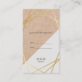 GeometricGoldKraftPrintGray-Ernennung Vertikal Visitenkarte