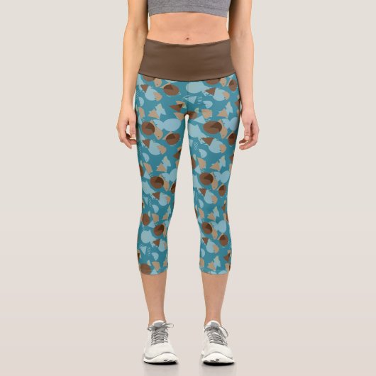Geometrie Angesagt Modernes Abstraktes 50er Kunstm Capri Leggings (Vorderseite)