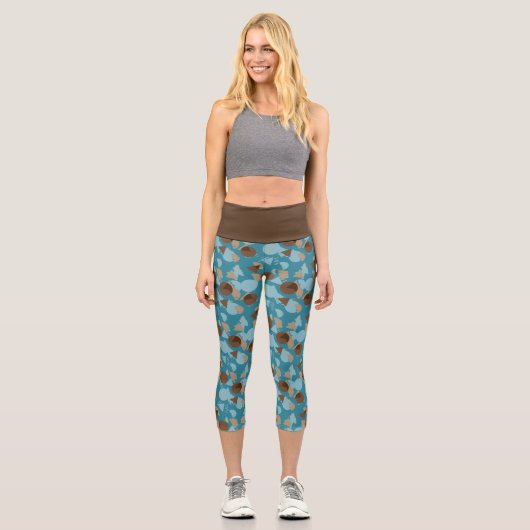 Geometrie Angesagt Modernes Abstraktes 50er Kunstm Capri Leggings (Vorderseite)