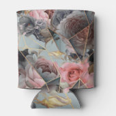 Geometrie aus Blumenkristall, Aquarellhintergrund Dosenkühler (Rückseite)