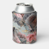 Geometrie aus Blumenkristall, Aquarellhintergrund Dosenkühler (Kanne Rückseite)