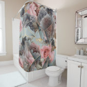 Geometrie aus Blumenkristall, Aquarellhintergrund Duschvorhang (Beispiel)