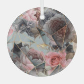 Geometrie aus Blumenkristall, Aquarellhintergrund Ornament Aus Glas (Vorderseite)