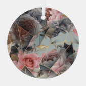 Geometrie aus Blumenkristall, Aquarellhintergrund Ornament Aus Glas (Rückseite)