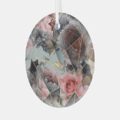 Geometrie aus Blumenkristall, Aquarellhintergrund Ornament Aus Glas (Vorderseite links)