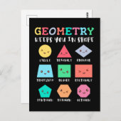 Geometrie behalte Sie in Form, geometrischen Forme Postkarte (Vorne/Hinten)