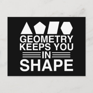 Geometrie Behalte Sie in Form Mathe Pun Joke Postkarte
