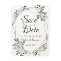 Geometrie Cherish White Floral Save the Date