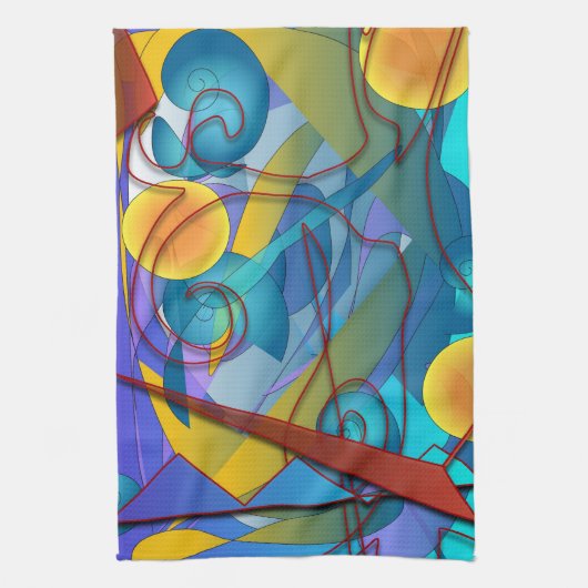 Geometrie-Collage Geschirrtuch (Vertikal)