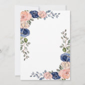 Geometrie der Blüte und des Navy-Floral | Hochzeit Einladung (Rückseite)