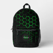 Geometrie der grünen Noppen-Wabengeometrie Monogra Bedruckter Rucksack (Vorderseite)
