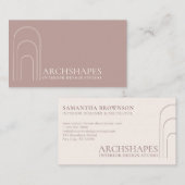 Geometrie der rosa Blush-Architektur - Innenarchit Visitenkarte (Vorne/Hinten)