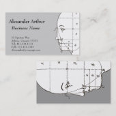 Geometrie des menschlicher Kopf-Antiken-Druckes Visitenkarte (Vorne/Hinten)