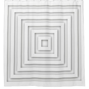 Geometrie des weißen Quadrats Duschvorhang