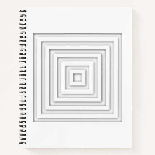 Geometrie des weißen Quadrats Notizblock (Vorderseite)