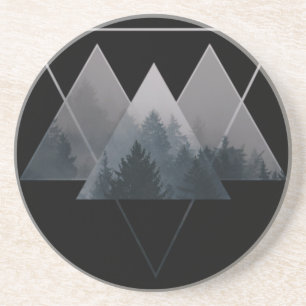 Geometrie Dreiecke Misty Fores Getränkeuntersetzer