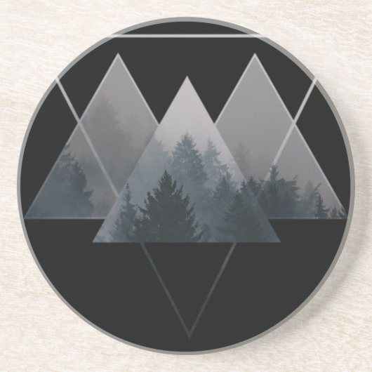 Geometrie Dreiecke Misty Fores Getränkeuntersetzer (Vorne)