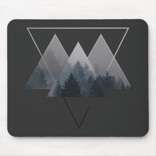 Geometrie Dreiecke Misty Fores Mousepad (Vorne)
