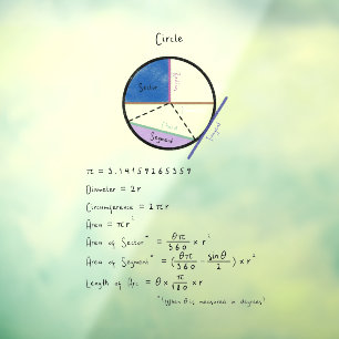 Geometrie einer Zirkelmath-Referenz schwarz gefärb Fensteraufkleber
