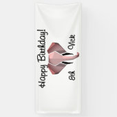 Geometrie Elephant Head Birthday Age and Name Banner (Vertikal)