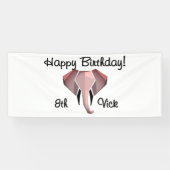 Geometrie Elephant Head Birthday Age and Name Banner (Horizontal)