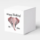 Geometrie Elephant Head Birthday Age and Name Geschenkschachtel (Vorderseite)