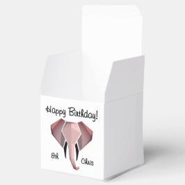 Geometrie Elephant Head Birthday Age and Name Geschenkschachtel