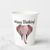 Geometrie Elephant Head Geburtstag Pappbecher (Vorderseite)